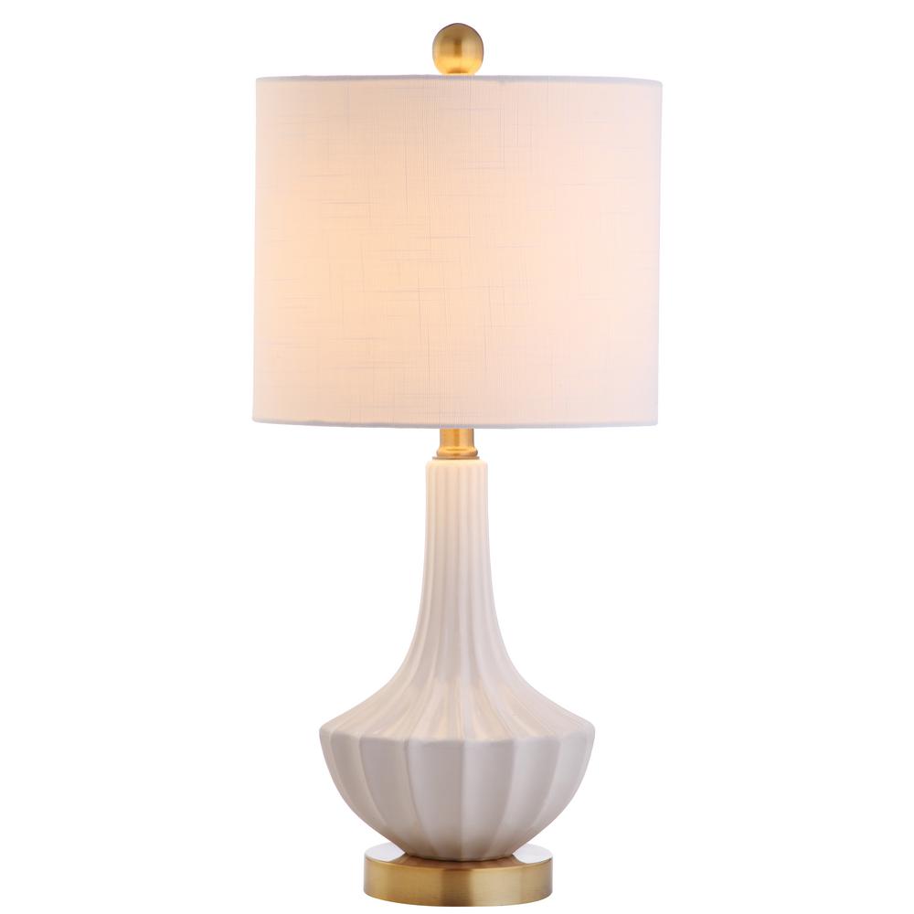Jonathan Y Parker 21 5 In H Brass White Ceramic Mini Table Lamp H Brass White Ceramic Mini Table Lamp