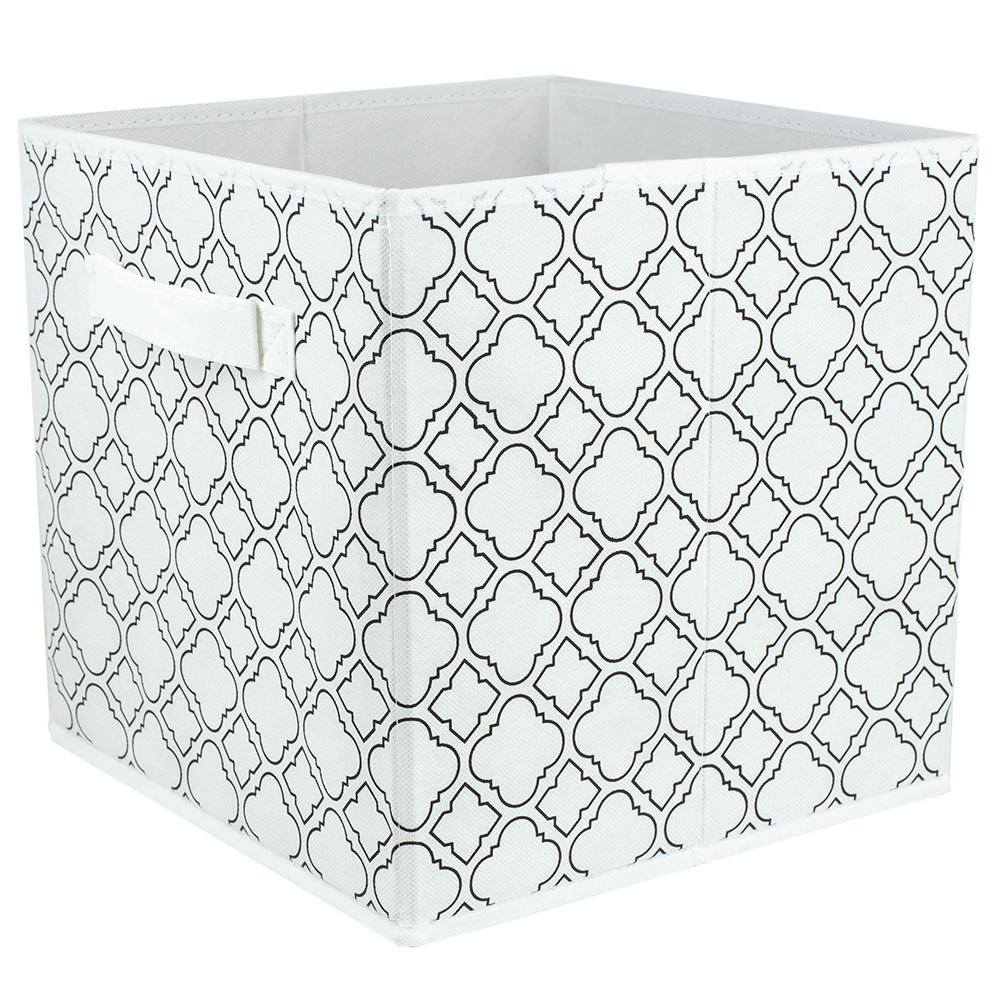 11 In D X 11 In H X 11 In W White Fabric Cube Storage Bin Hdc51555 The Home Depot