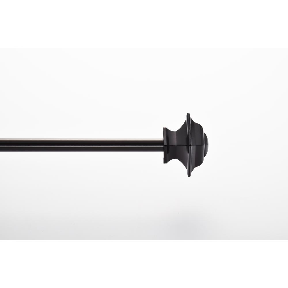 84120 in. Telescoping 5/8 in. Square Drapery Single Rod Set in Brown