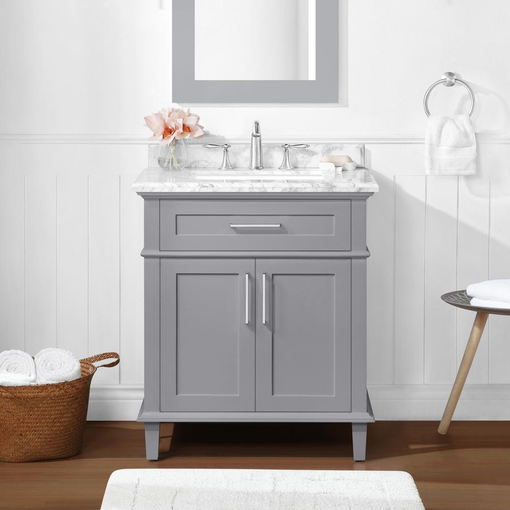 Home Decorators Collection Sonoma 30 In W X 22 D Bath Vanity Pebble Gray With Carrara Marble Top White Basin 30pg The Depot - Home Decorators Collection Bathroom Vanities Home Decorators Collection Sonoma 30 In W X 22 D Bath Vanity Pebble Gray With Carrara Marble Top White Basin 30pg The Depot - Home Decorators Collection Bathroom Vanities