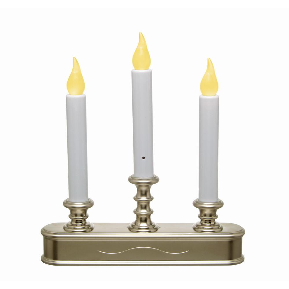 pewter amber led battery operated candle with candelabra - Christmas Decorations Battery Operated Candles pewter amber led battery operated candle with candelabra - Christmas Decorations Battery Operated Candles