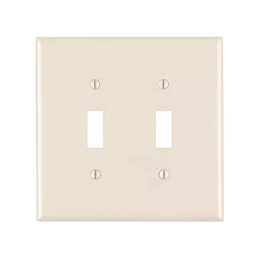 Leviton 2-Gang Midway Toggle Nylon Wall Plate, Ivory-R51-00PJ2-00I ...