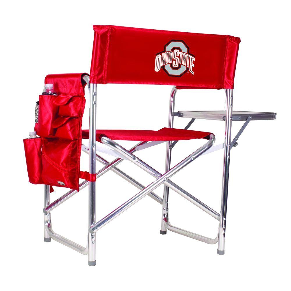 Picnic Time Ohio State University Red Sports Chair With Embroidered Logo
