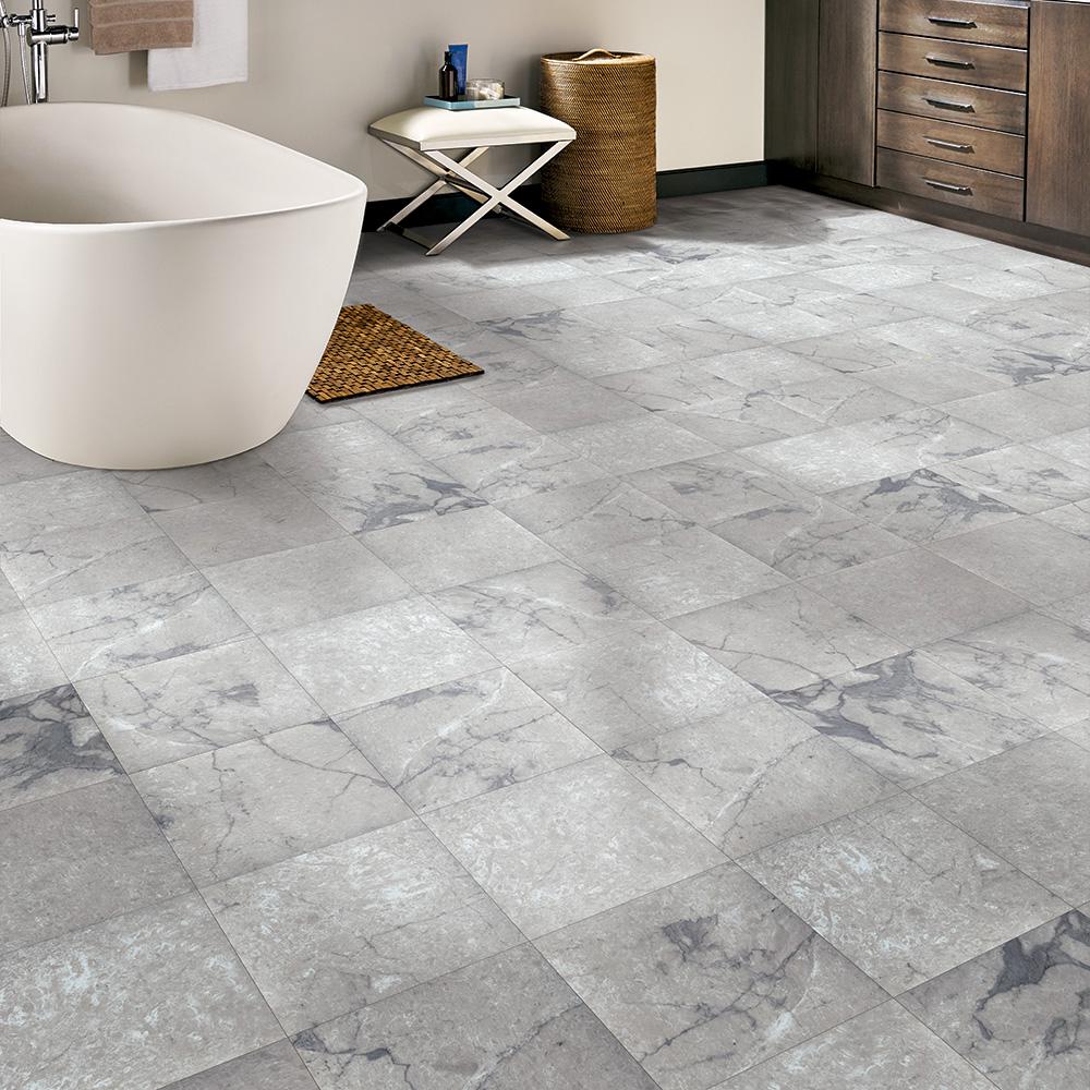 Marble Vinyl Bathroom Flooring - Image of Bathroom and Closet