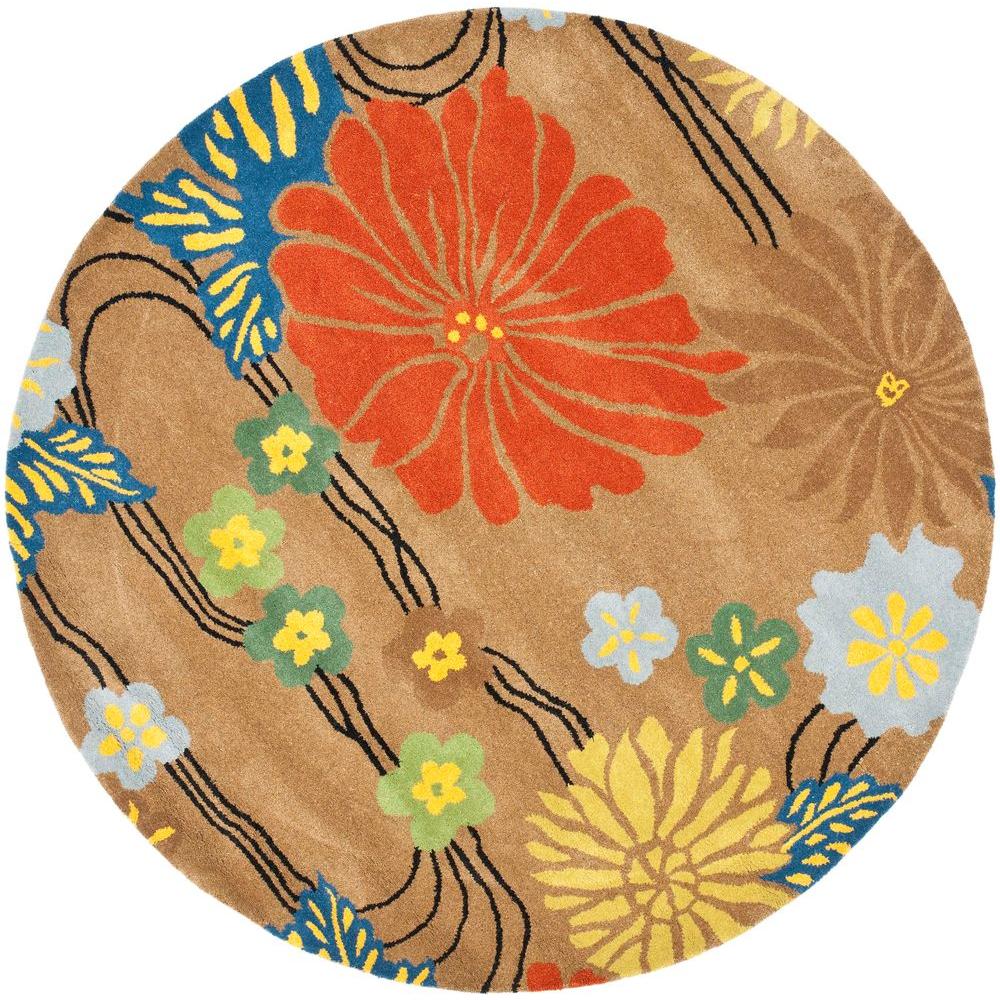 Safavieh Soho Brown Multi 6 Ft X Round Area Rug Soh738a 6r Safavieh Soho Brown Multi 6 Ft X Round Area Rug