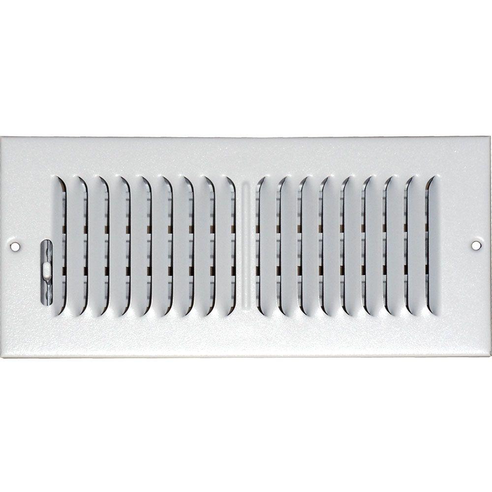 Speedi Grille 4 In X 8 In Ceiling Sidewall Vent Register White With 2 Way Deflection