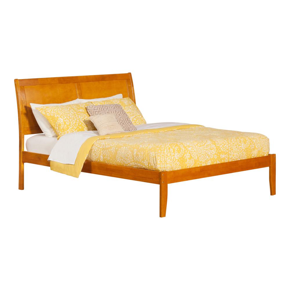 Atlantic Furniture Portland Caramel Latte Queen Platform Bed With Atlantic Furniture Portland Caramel Latte Queen Platform Bed With Open Foot Board