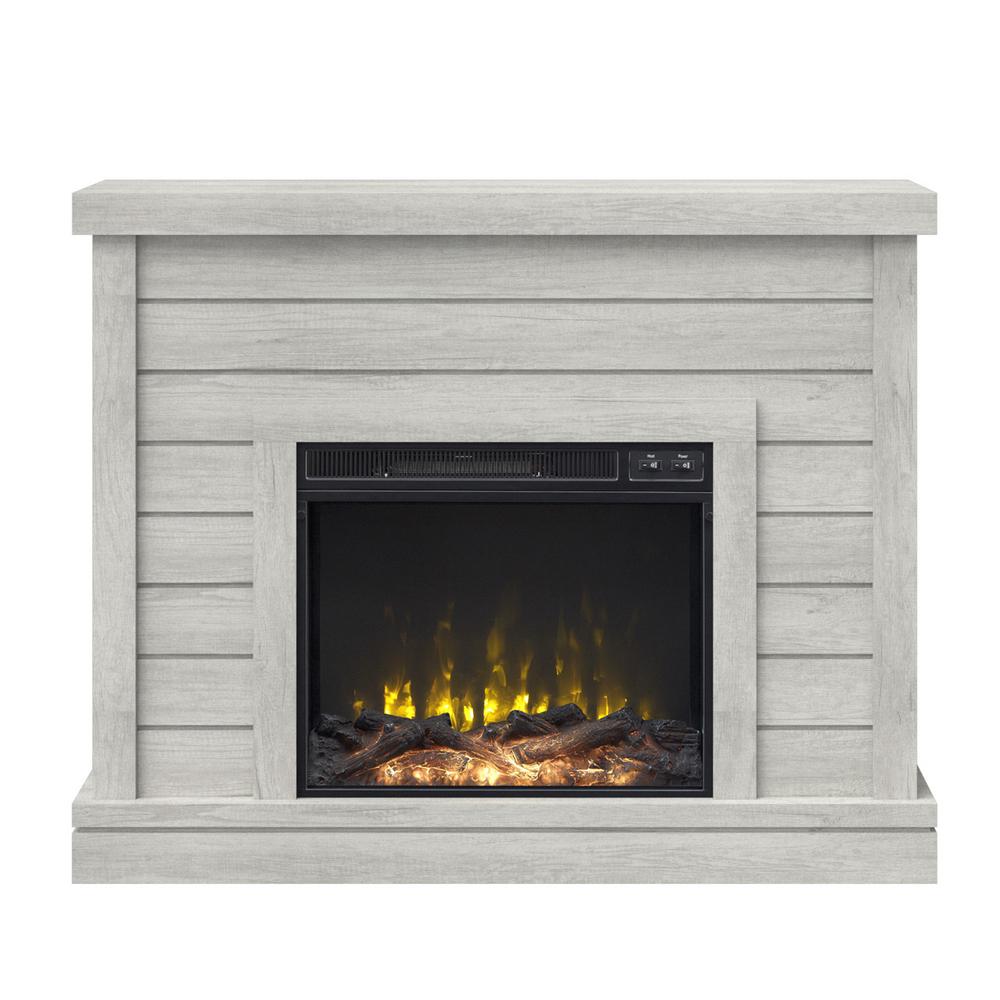 Twin Star Home 47.38 in. Wall Mantel Electric Fireplace in Omni-Sargent Oak