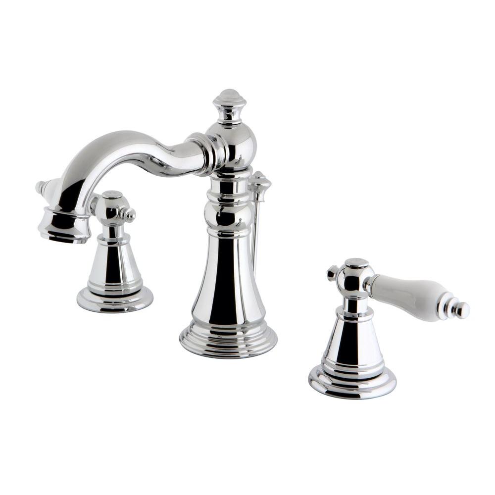 Kingston Brass Classic 8 in. Widespread 2Handle HighArc Bathroom Faucet in Polished Chrome 