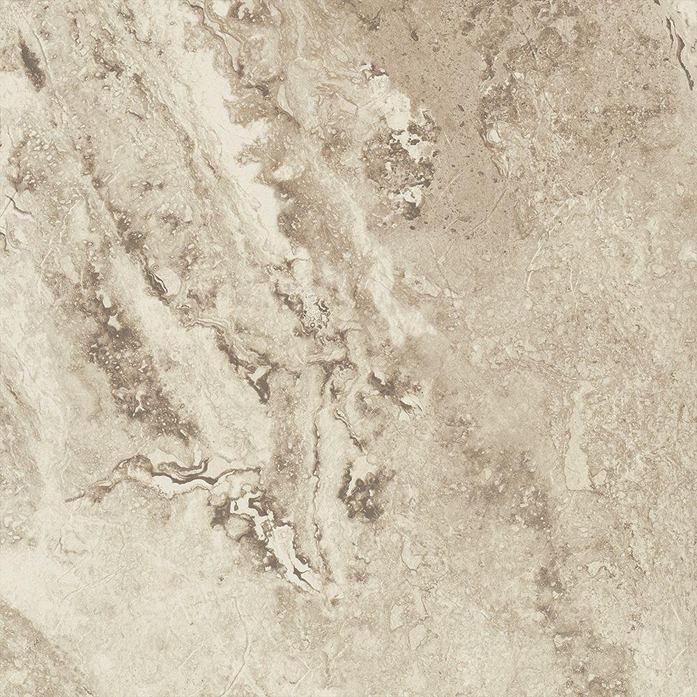 Trafficmaster Groutable 18 In X 18 In Light Travertine Peel And Stick Vinyl Tile 36 Sq Ft Case