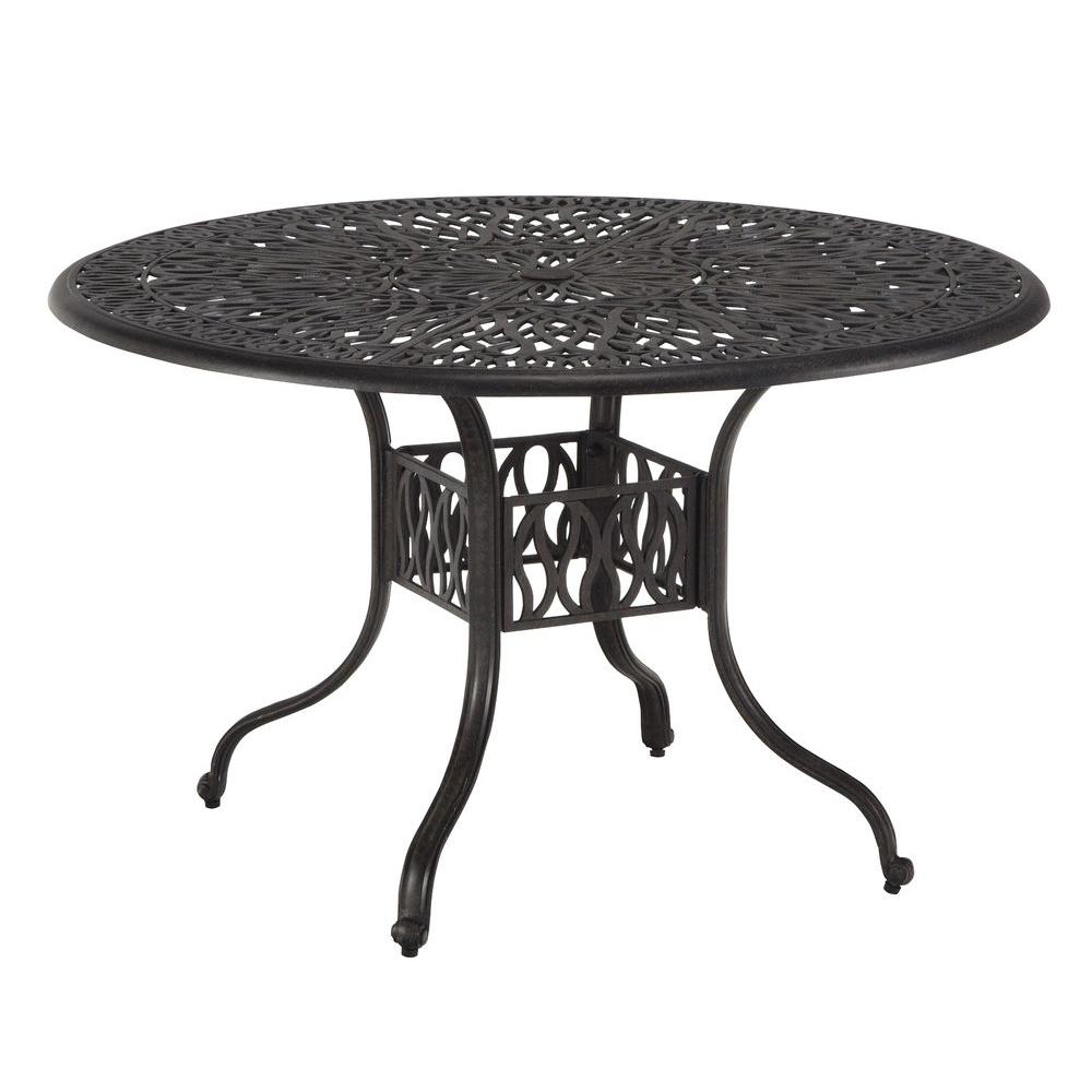 Home Styles Floral Blossom 48 In Round Patio Dining Table 5558 32   Home Styles Patio Dining Tables 5558 32 64 1000 