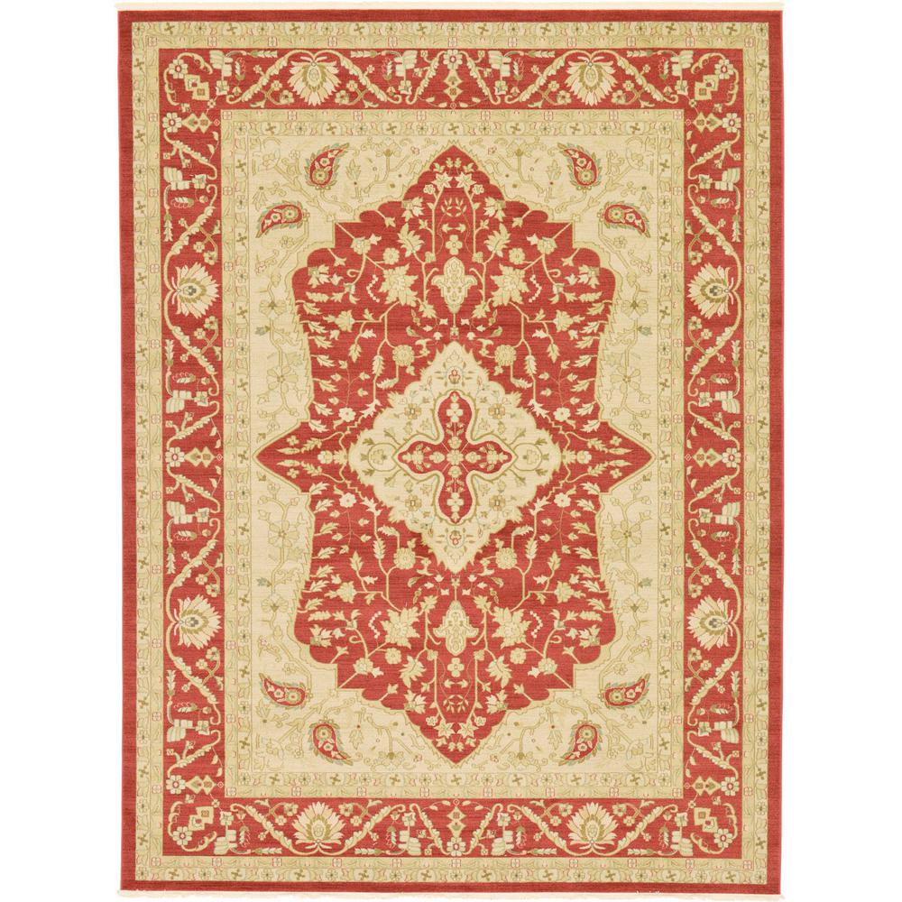 Unique Loom Edinburgh Daisy Red 9 10 X 13 0 Area Rug
