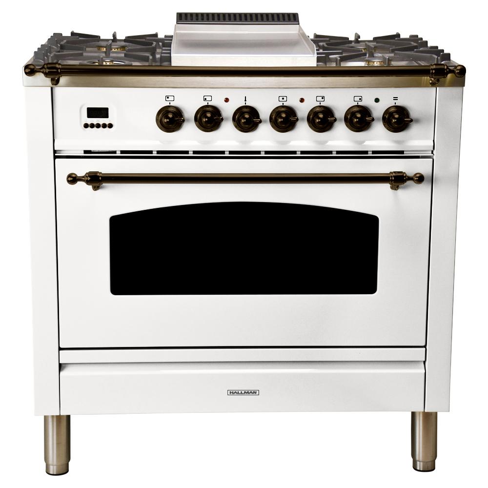 Hallman 36 In 3 55 Cu Ft Single Oven Dual Fuel Italian