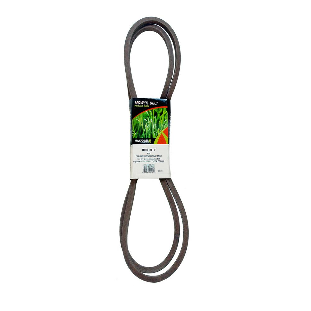 138255 Maxpower 336121 Secondary Drive Belt Replaces Poulan//Husqvarna//Craftsman 130801 160855 532138255