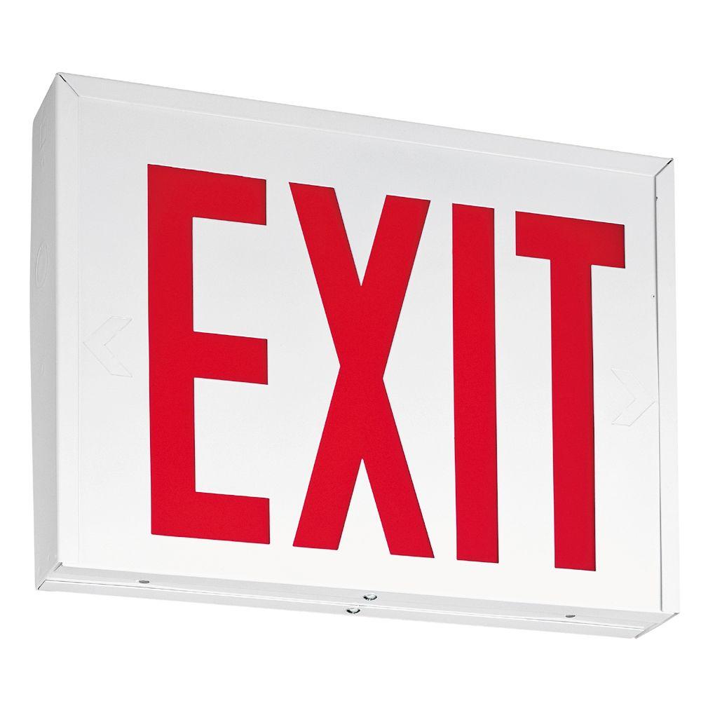 Lithonia Lighting New York Approved White Steel LED Emergency Exit Sign ...