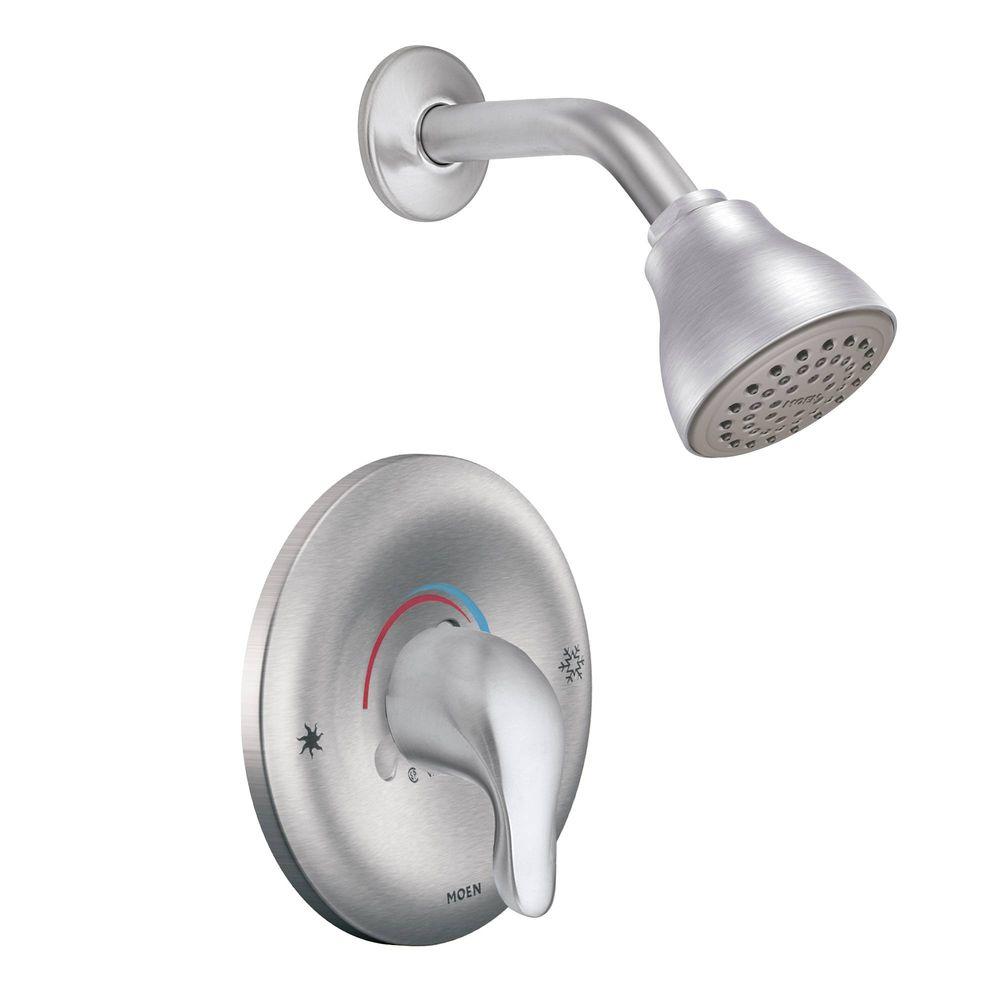 MOEN Chateau Single-Handle 1-Spray Shower Faucet Trim Kit in Brushed ...