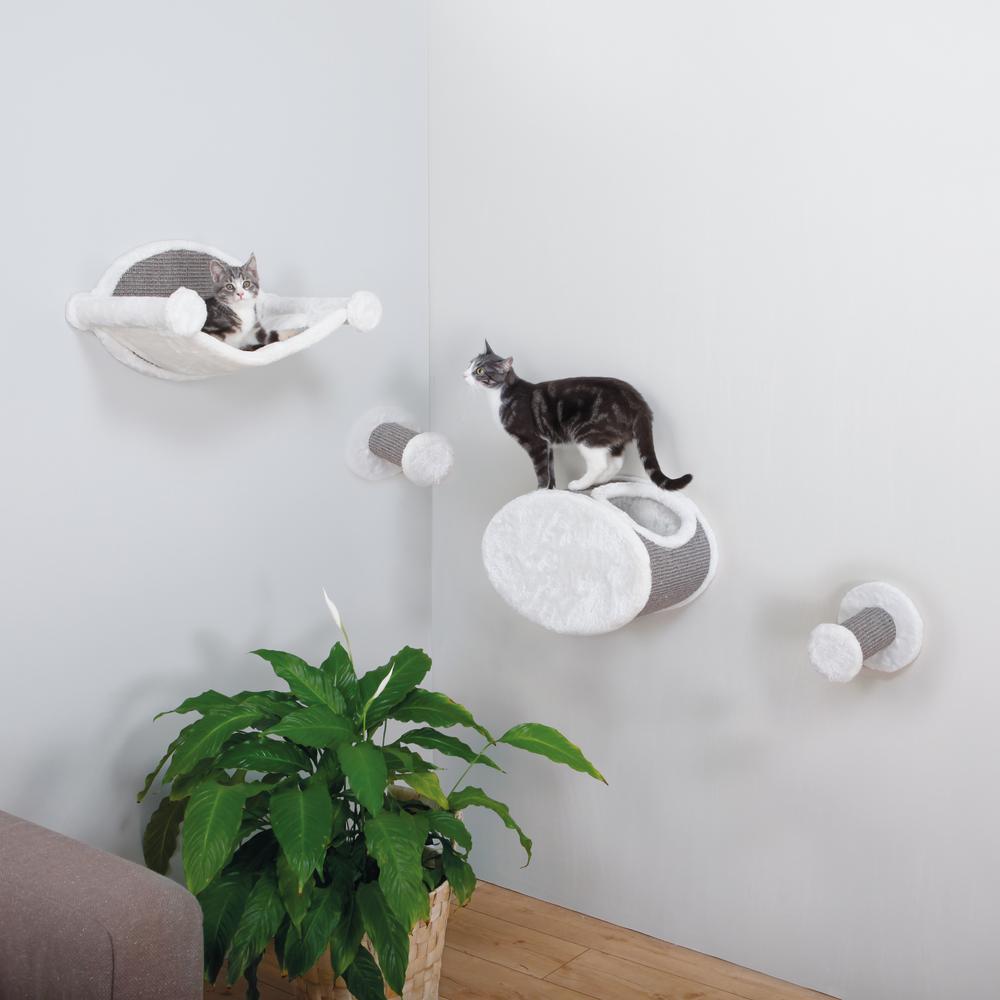 Trixie Cream Gray Wall Mounted Cat Lounging Set