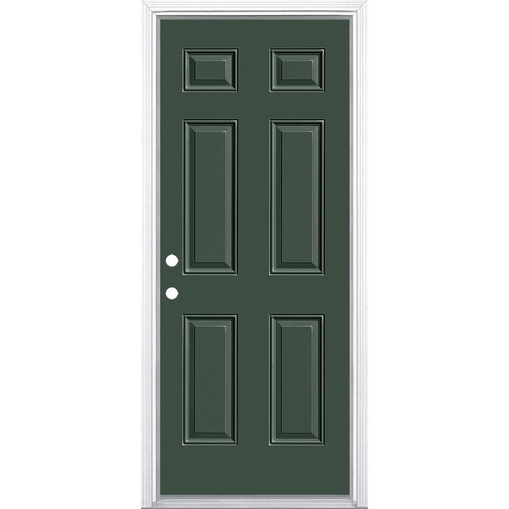 Masonite 32 In X 80 In 6 Panel Right Hand Inswing Painted Steel
