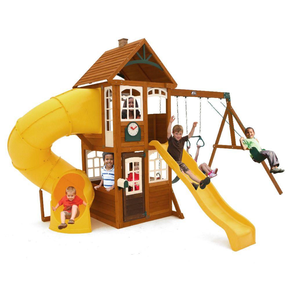 kidkraft wooden swing set