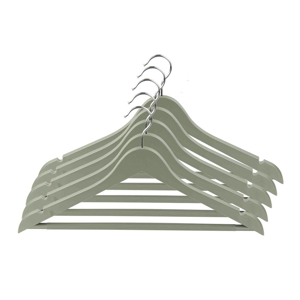 Home Basics Grey Plastic Hanger (5Pack)PH45104 The Home Depot
