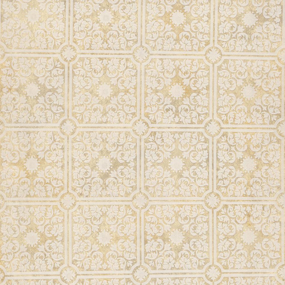 8 In X 10 In Sabrina Beige Tin Ceiling Wallpaper Sample