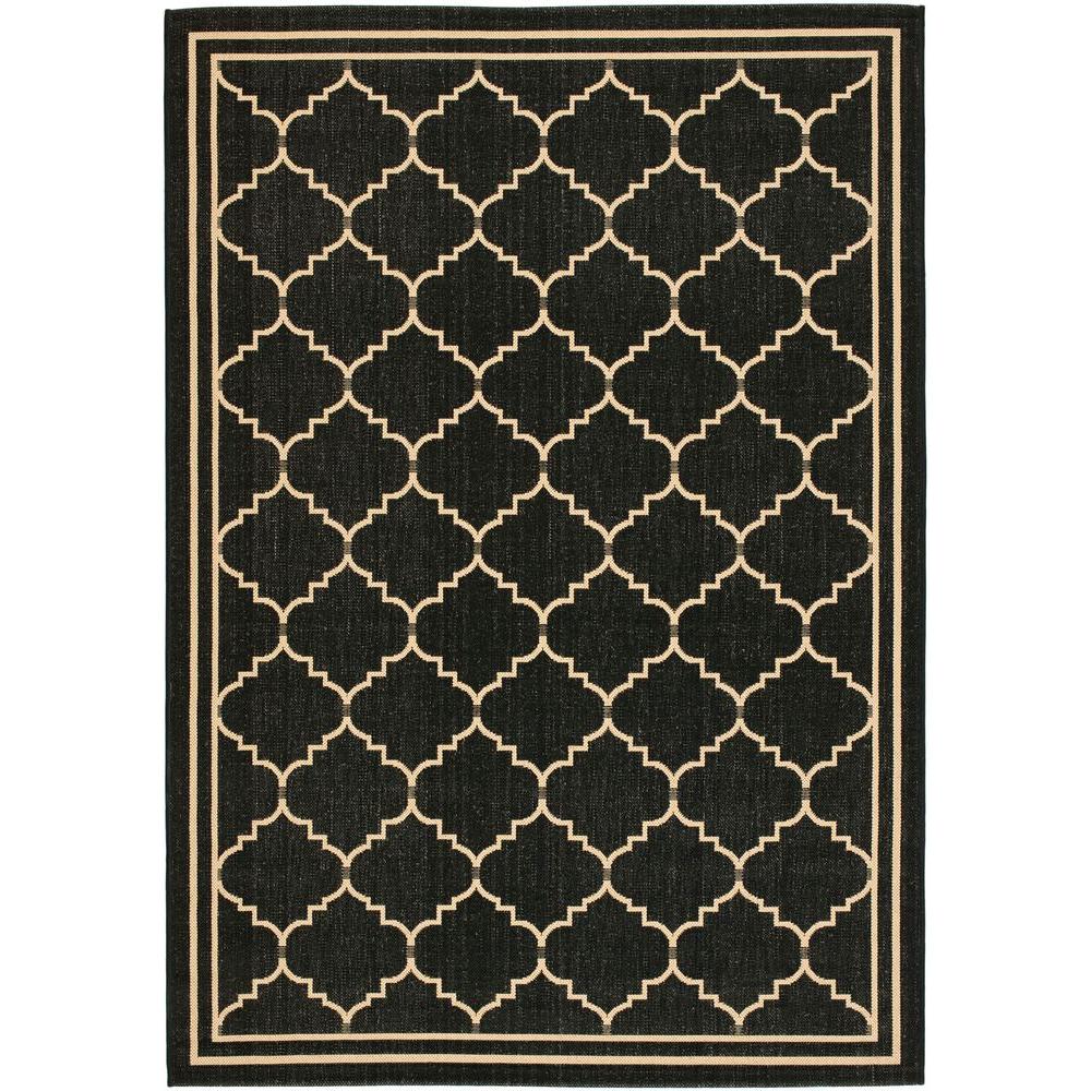 Safavieh Courtyard Black/Cream 7 ft. x 10 ft. Indoor/Outdoor Area Rug