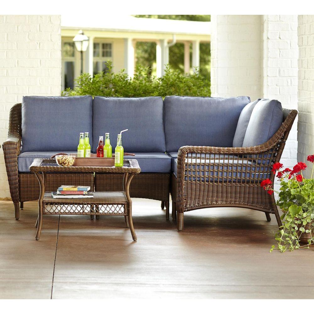 Hampton Bay Spring Haven Brown 5-Piece All-Weather Wicker Patio