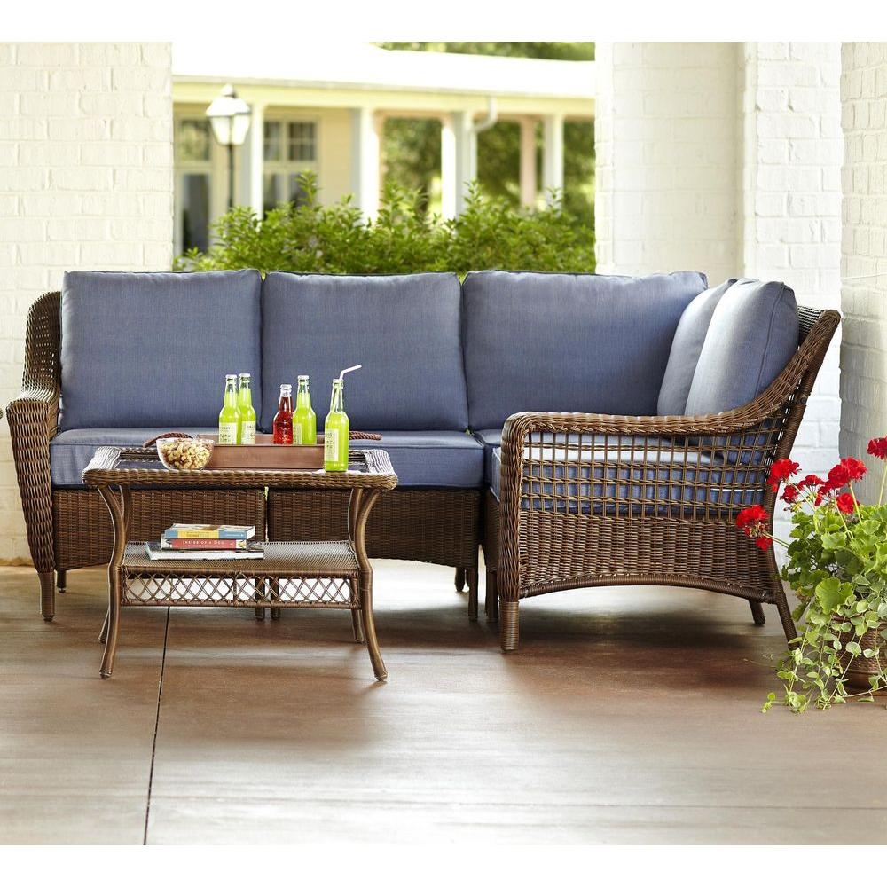 Hampton Bay Spring Haven Brown 5-Piece All-Weather Wicker Patio Sectional... by Hampton Bay