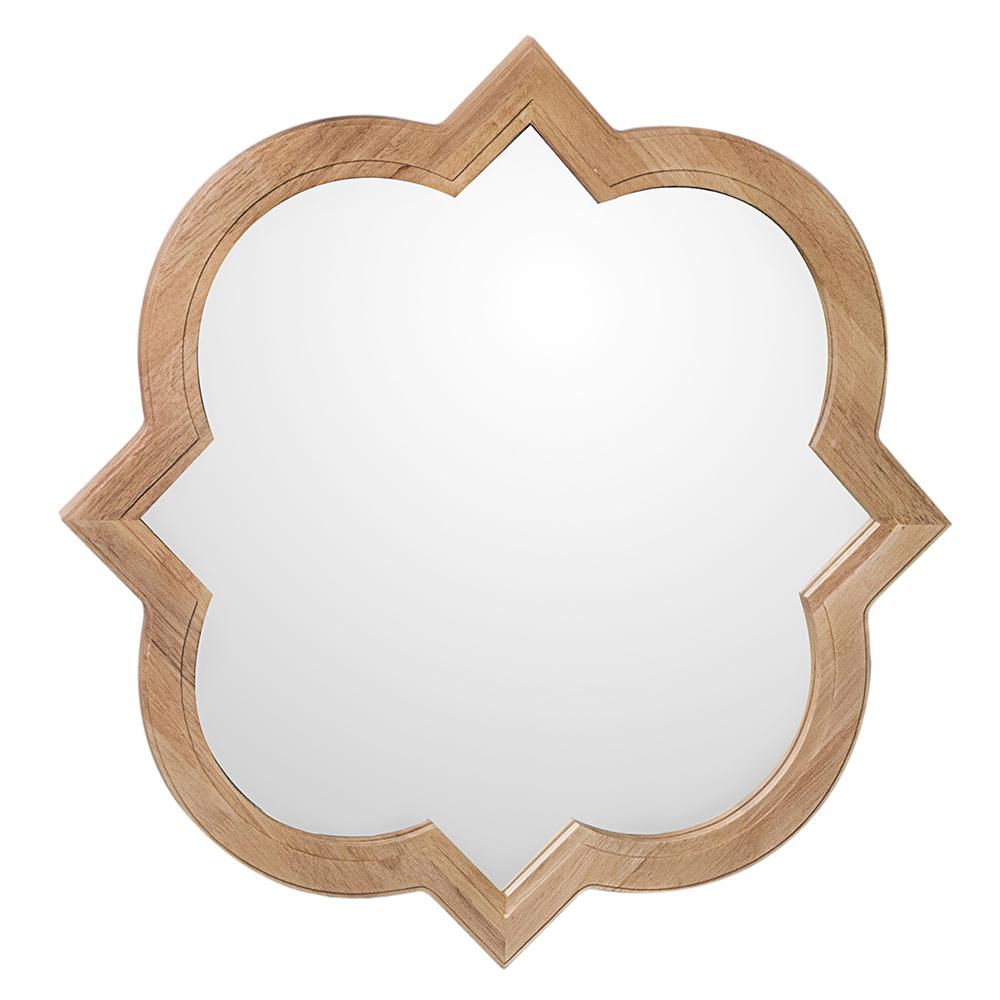 Bellaterra Home 34 In X Natural Quatrefoil Mirror Bt97 M Quatrefoil Mirror