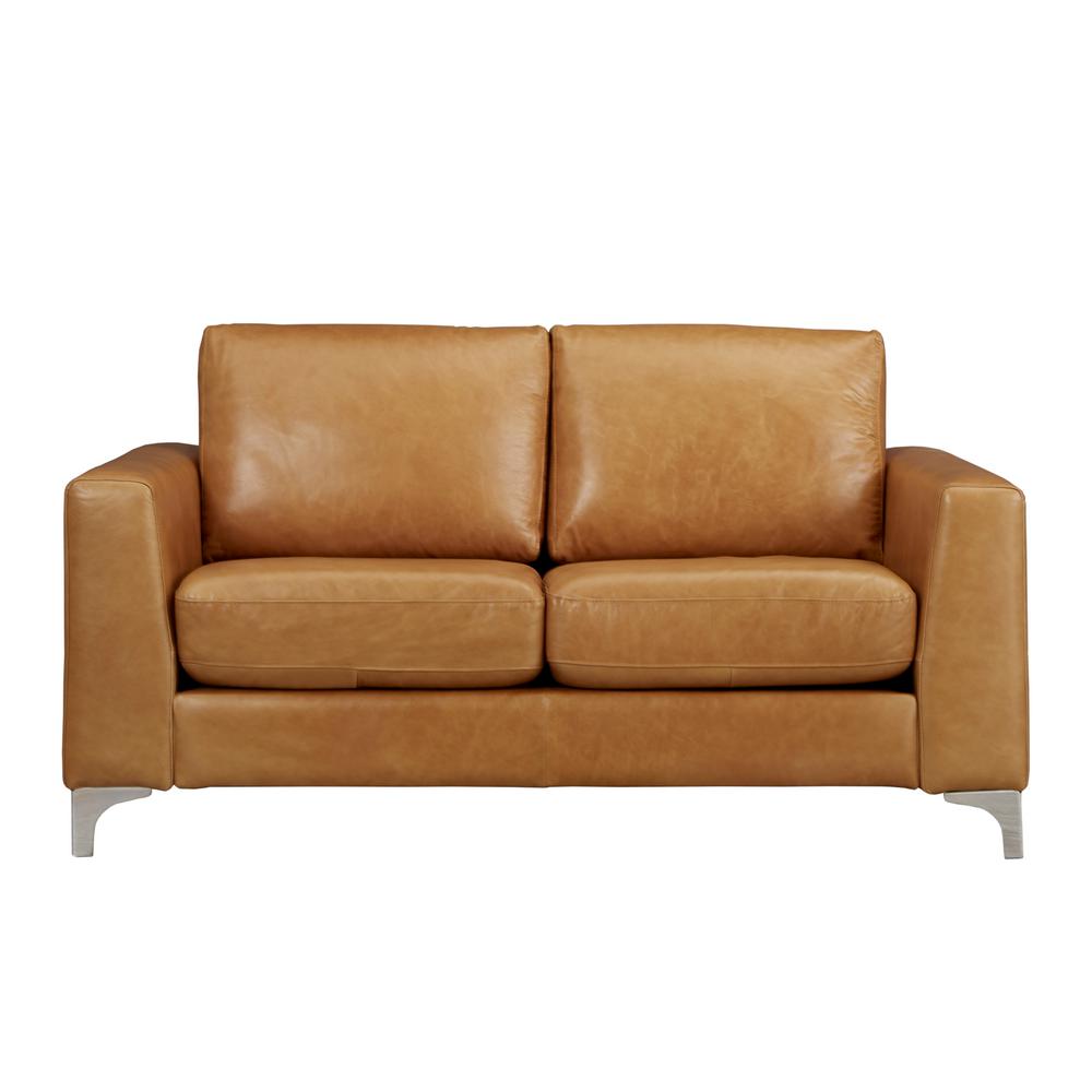 HomeSullivan Russel 1Piece Caramel Leather Loveseat40E938CM2BLS