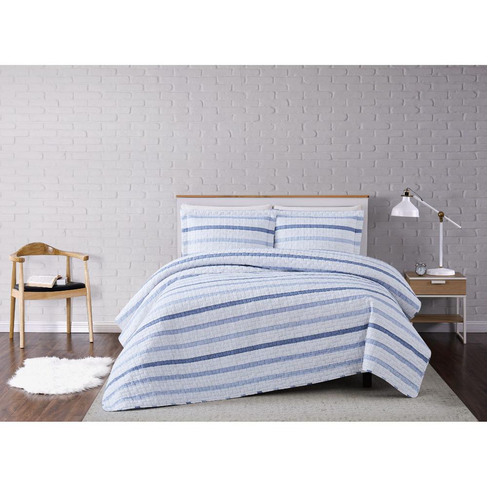 Truly Soft Waffle Stripe Twin Xl 2 Piece White Blue Quilt Set Qs3228txl 2600 The Home Depot - Blue And White Twin Xl Bedding Truly Soft Waffle Stripe Twin Xl 2 Piece White Blue Quilt Set Qs3228txl 2600 The Home Depot - Blue And White Twin Xl Bedding