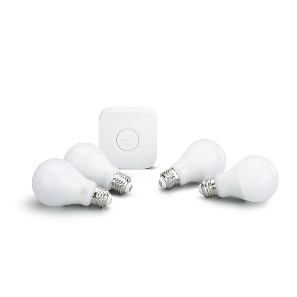 Philips Hue White 60-Watt Equivalent A19 Dimmable LED Smart Light Bulb Starter... by Philips