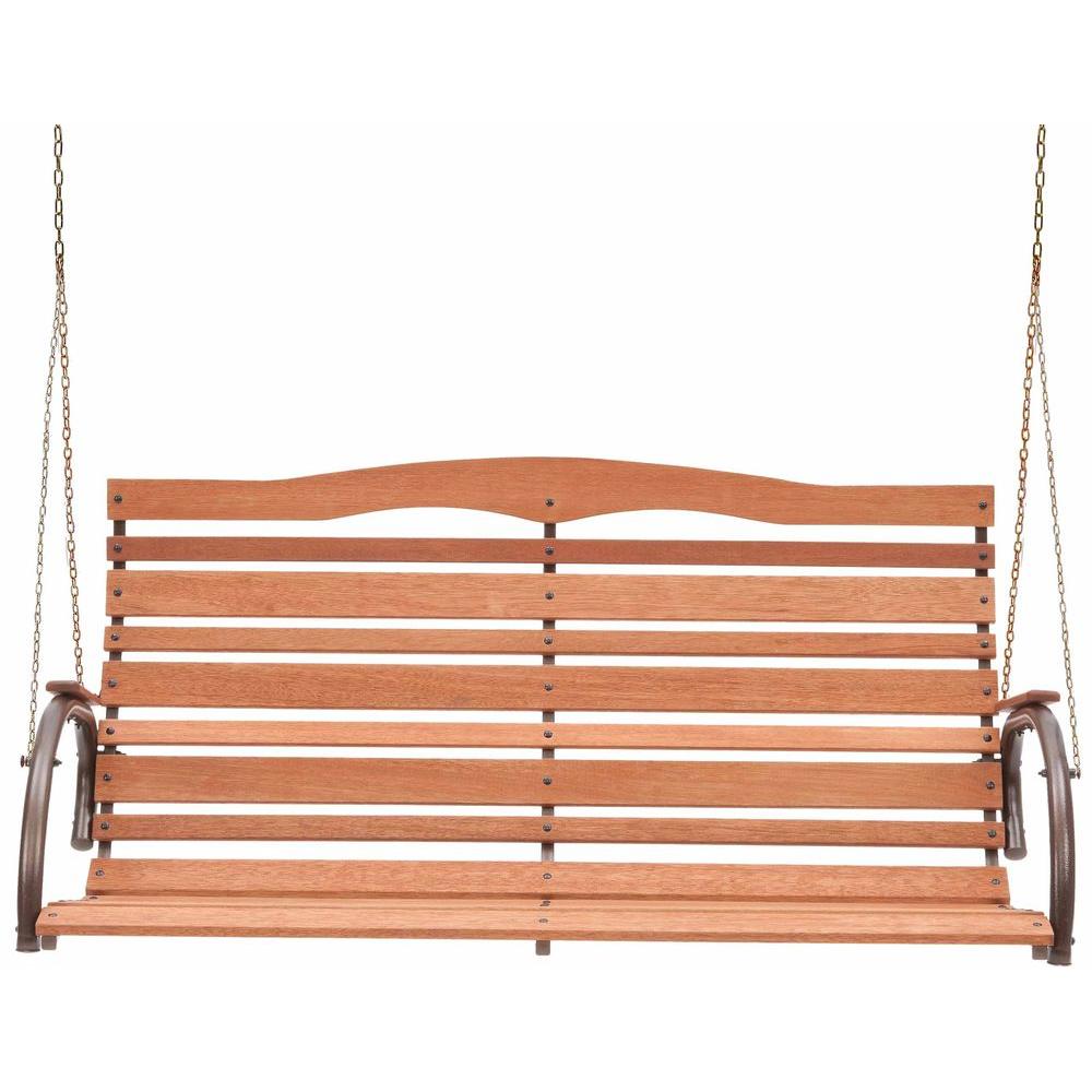 Jack Post Country Garden Natural Wood High Back Patio Swing Seat Assembly Required