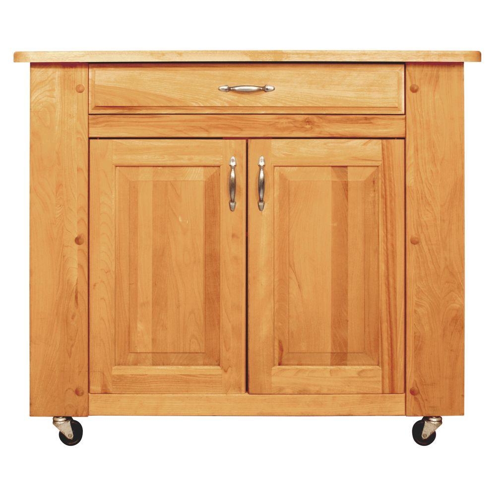 Catskill Craftsmen Natural Kitchen Cart With Storage 64024 The Home Depot
