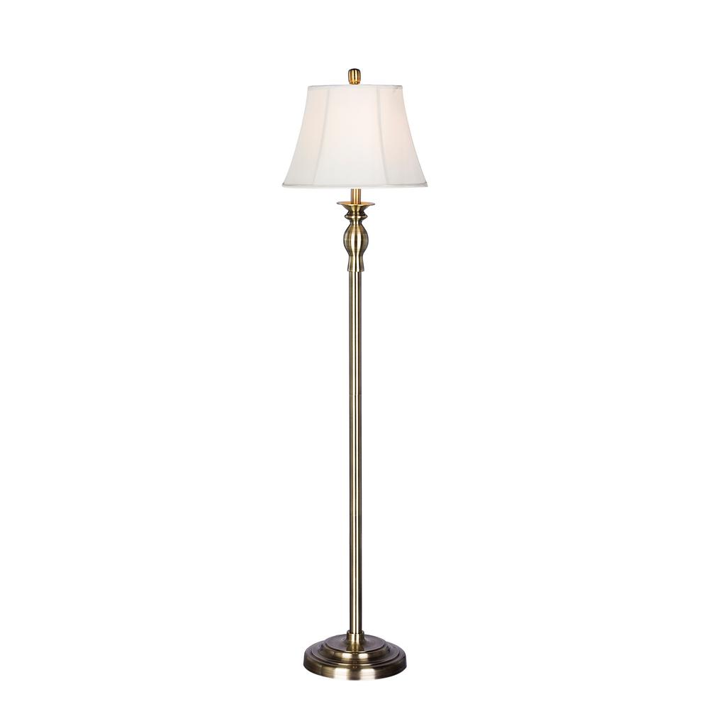 Decor Therapy Framboise 59.75 in. Gold Floor Lamp with Fringe Lamp ...