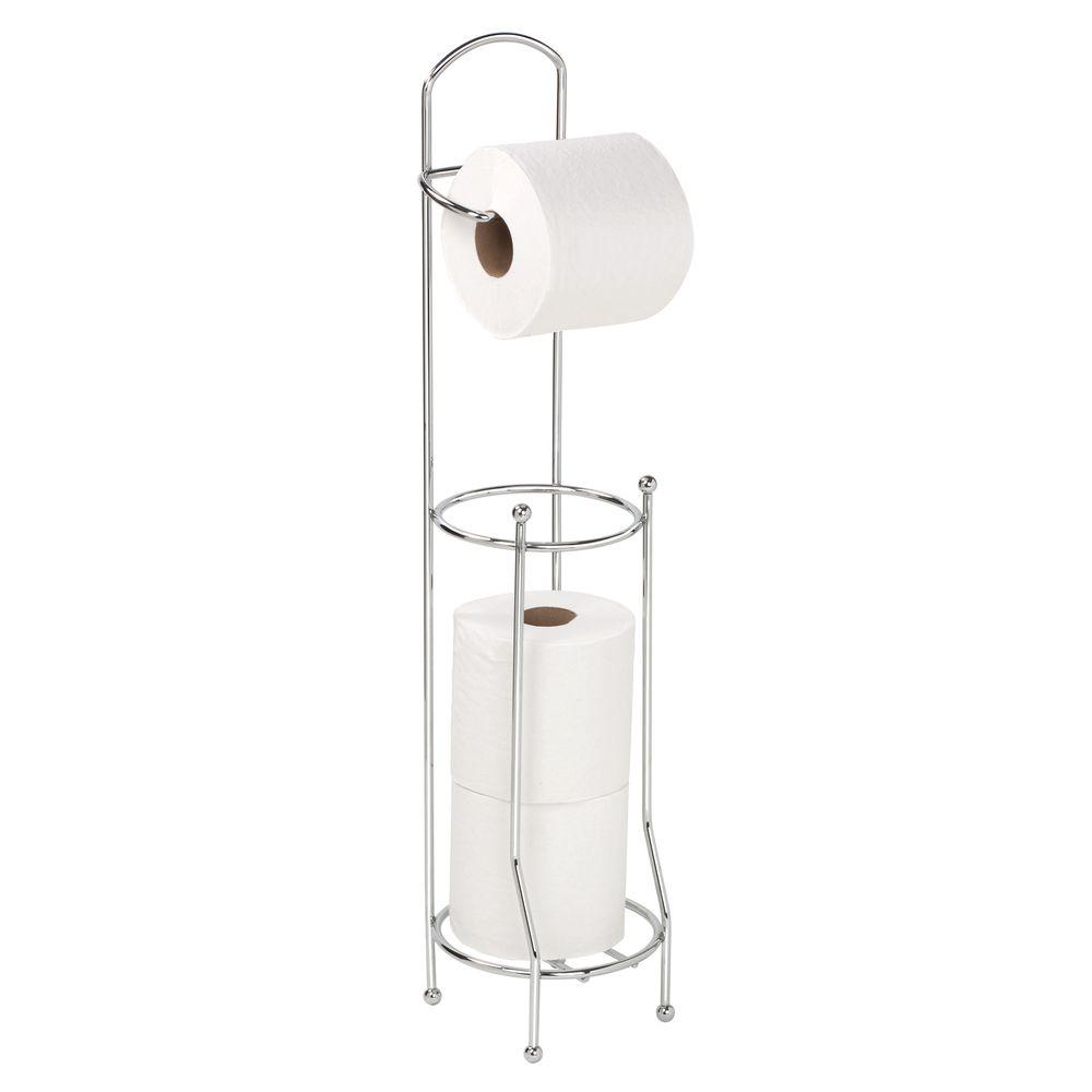 Wrought Iron Toilet Paper Holders Bathroom Hardware The Home Depot Freestanding Toilet Paper Holder With Dispenser In Chrome