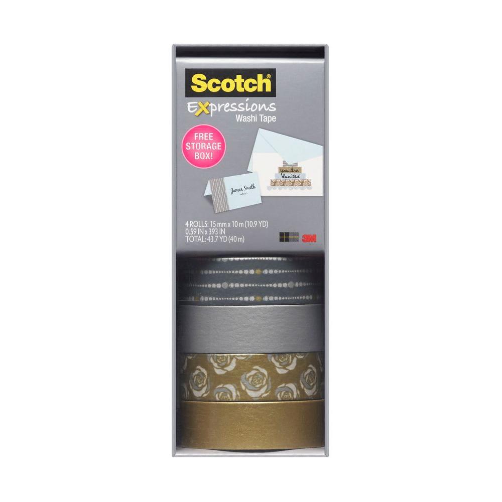 3M Scotch 0.59 inch x 10.9 yds. Silver and Gold Expressions Washi Tape with... by 3M