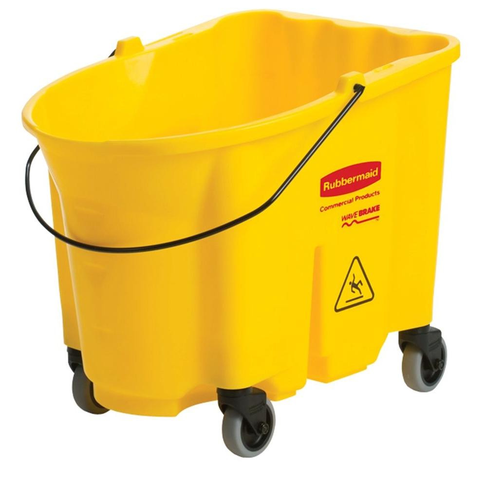 Rubbermaid Wave Brake 35 Qt. Mop BucketRCP757088YEL The Home Depot