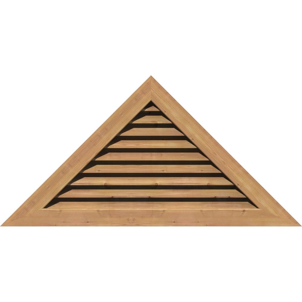 Ekena Millwork 481/8 in. x 24 in. Functional Triangle Gable Vent with Flat Trim in Unfinished
