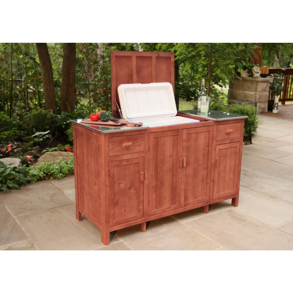 Leisure Season 60 In Patio Buffet Server With Cooler Compartment