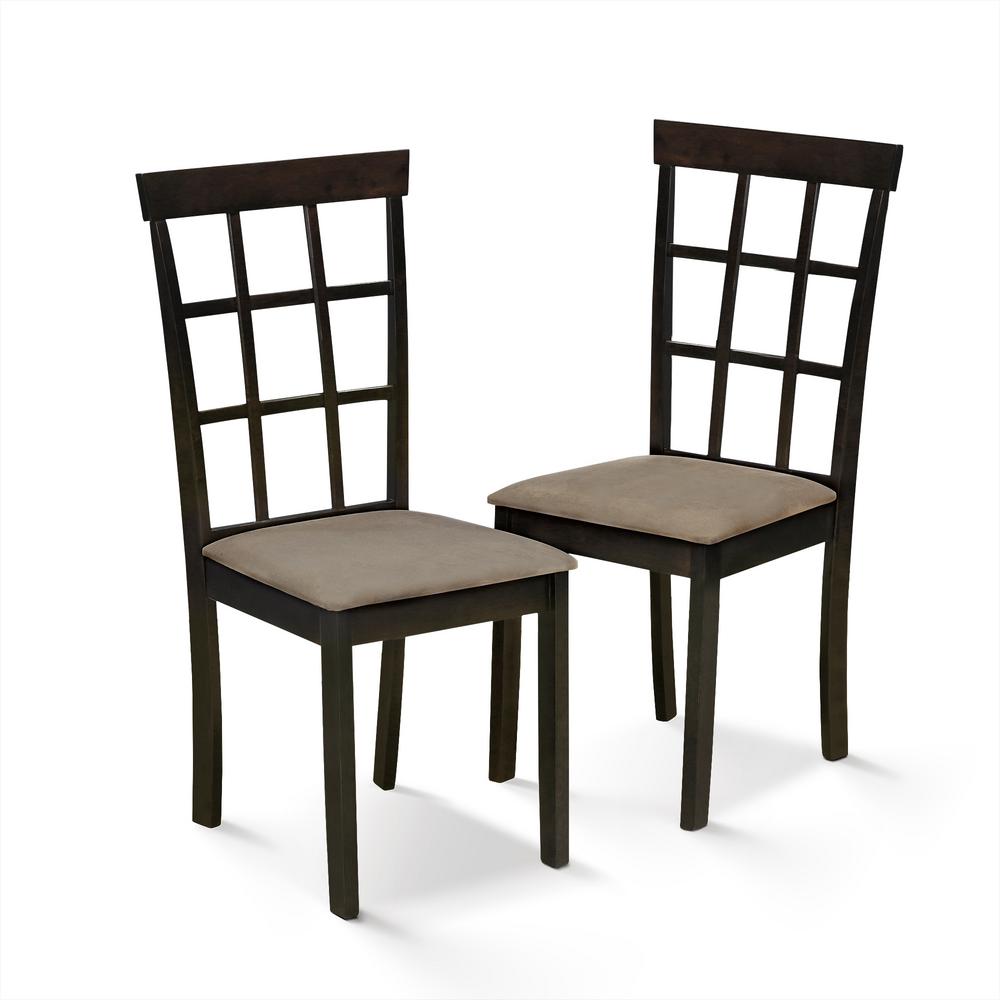 Furinno Helena Cappuccino Micro Fabric Dining Chair Set Of 2 Helena Cappuccino Micro Fabric Dining Chair Set Of 2