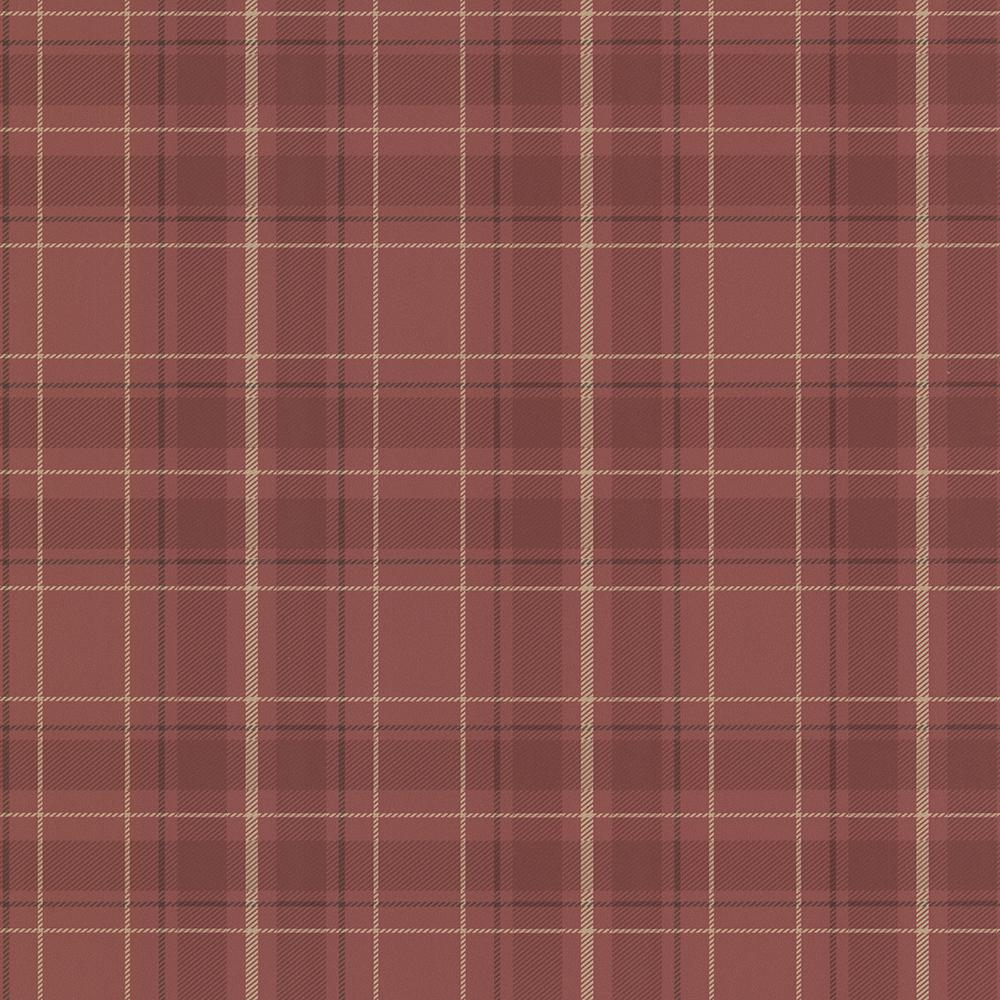 Beacon House Caledonia Burgundy Plaid Wallpaper Sample-2604-21224SAM ...