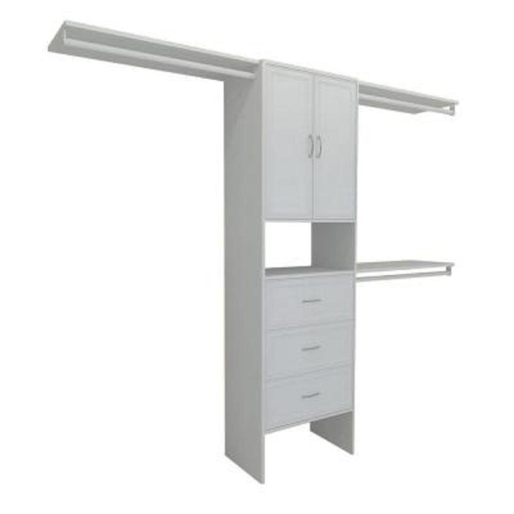 Hampton Bay 83 in. H x 120 in. W x 14.5 in. D White Premium Closet