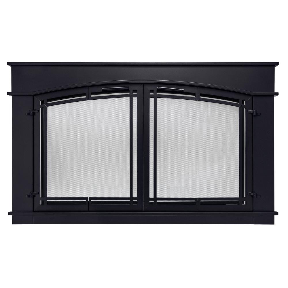 Pleasant Hearth Fieldcrest Small Glass Fireplace Doors