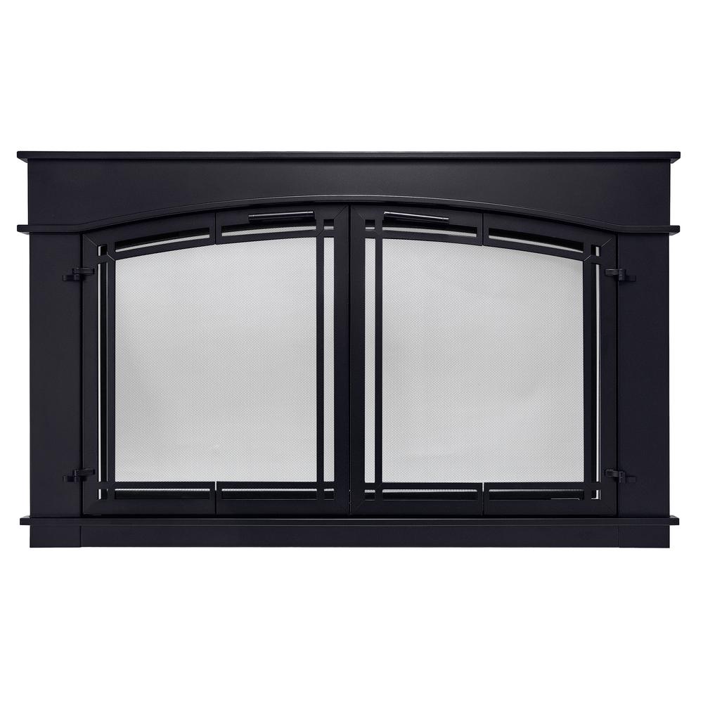 Pleasant Hearth Fenwick Large Glass Fireplace Doors Fn 5702 The