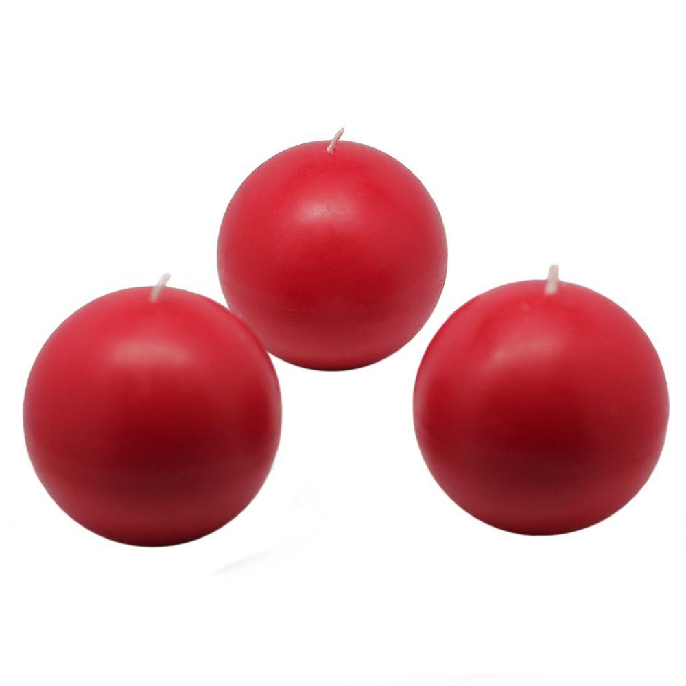 Zest Candle 3 in. Red Ball Candles (6-Box)-CBZ-019 - The Home Depot