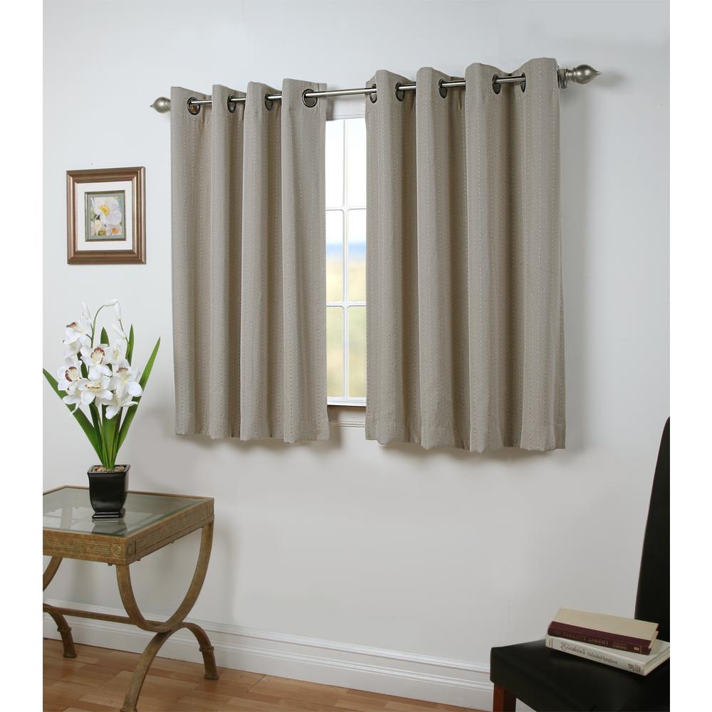 Ricardo Trading Grand Pointe 54 In W X 45 L Polyester Blackout W X 45 In L Polyester Blackout Short Length Window Panel Smoke
