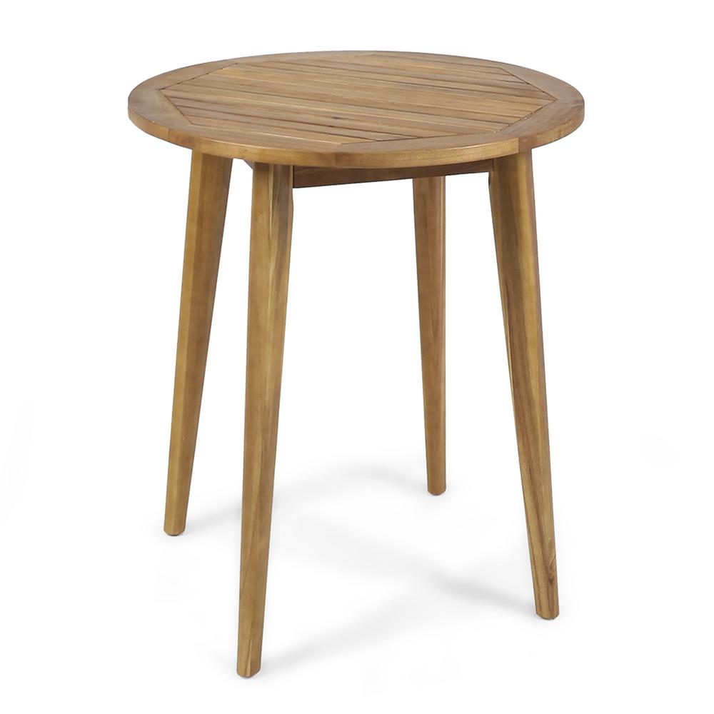Noble House Stamford Teak Brown Round Wood Outdoor Bistro Table Noble House Stamford Teak Brown Round Wood Outdoor Bistro Table