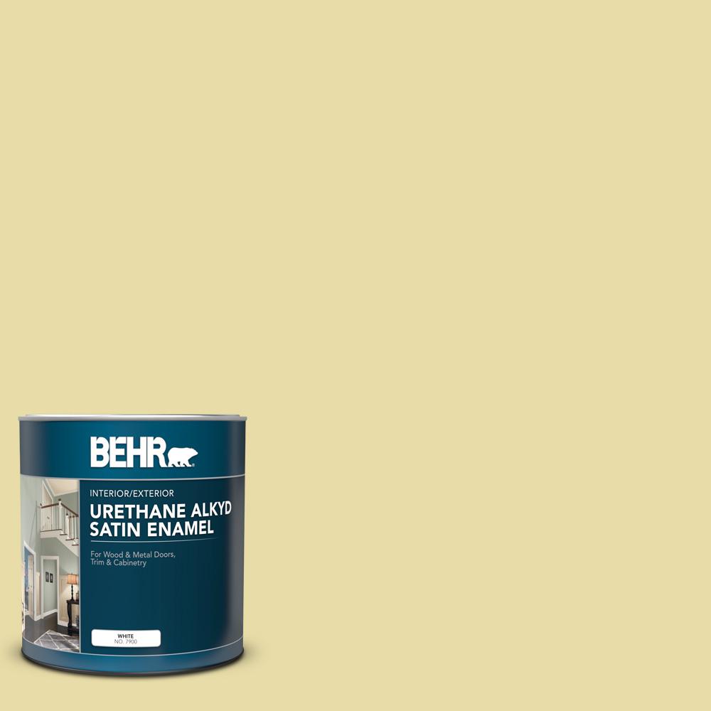 Behr 1 Qt P350 3 Green Charm Satin Enamel Urethane Alkyd Interior Exterior Paint 790004 The Home Depot