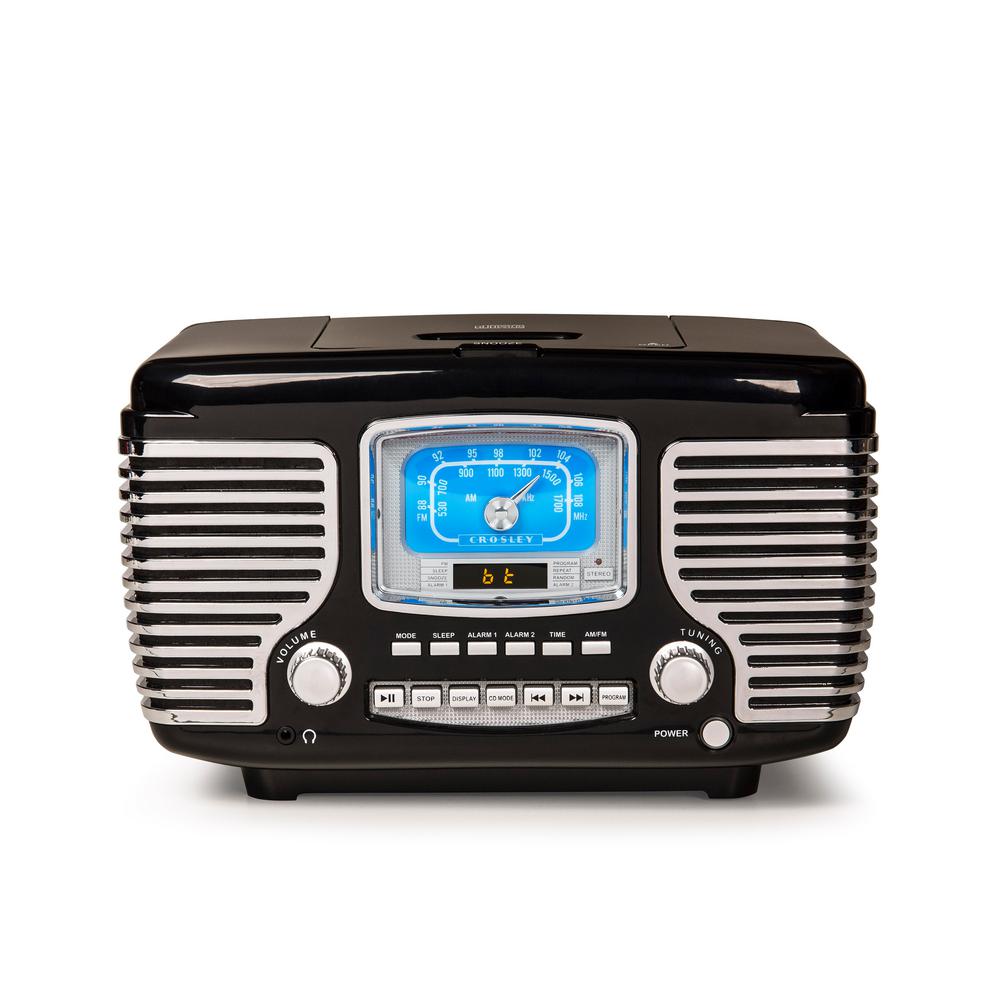 Crosley Corsair Radio Cd Player in Black-CR612B-BK - The Home Depot